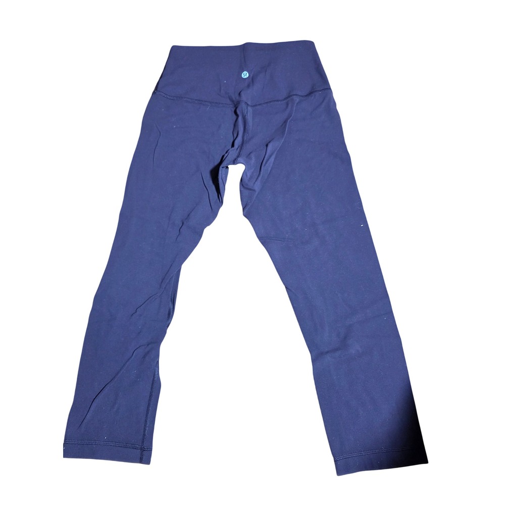 Lululemon Womens High Rise Crop Leggings Purple Plum Athletic Yoga Pants Size 4 - Picture 3 of 5